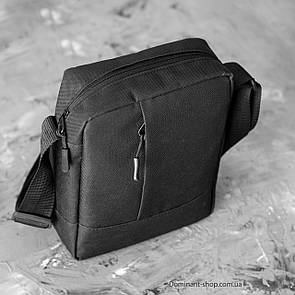 Чоловіча молодіжна чорна барсетка Loki чорна тканинна для міста через плече месенджер спортивний