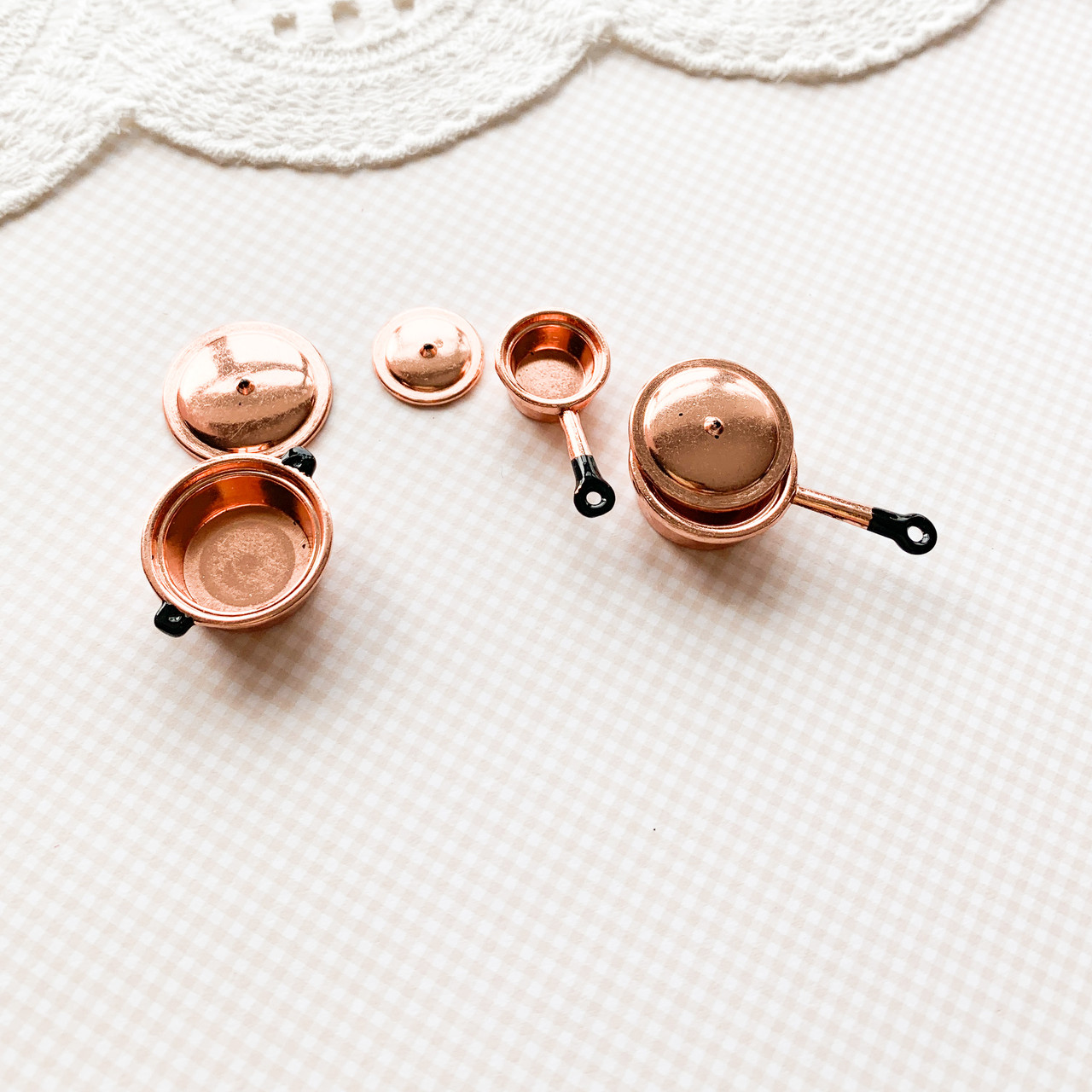 Мініатюра набір мідний посуд з чорним, фото 1