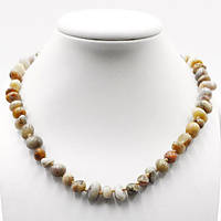 Буси Яшма Пейзажна Галтовка 10х6 мм довжина бус 47 см