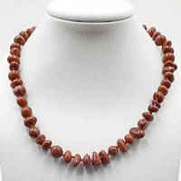 Буси Червона Яшма 10х6 мм Довжина Бус 47 см