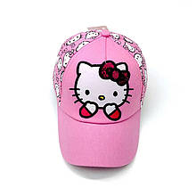 Кепка hello kitty рожева для дівчинки, розмір 47-52см, текстиль