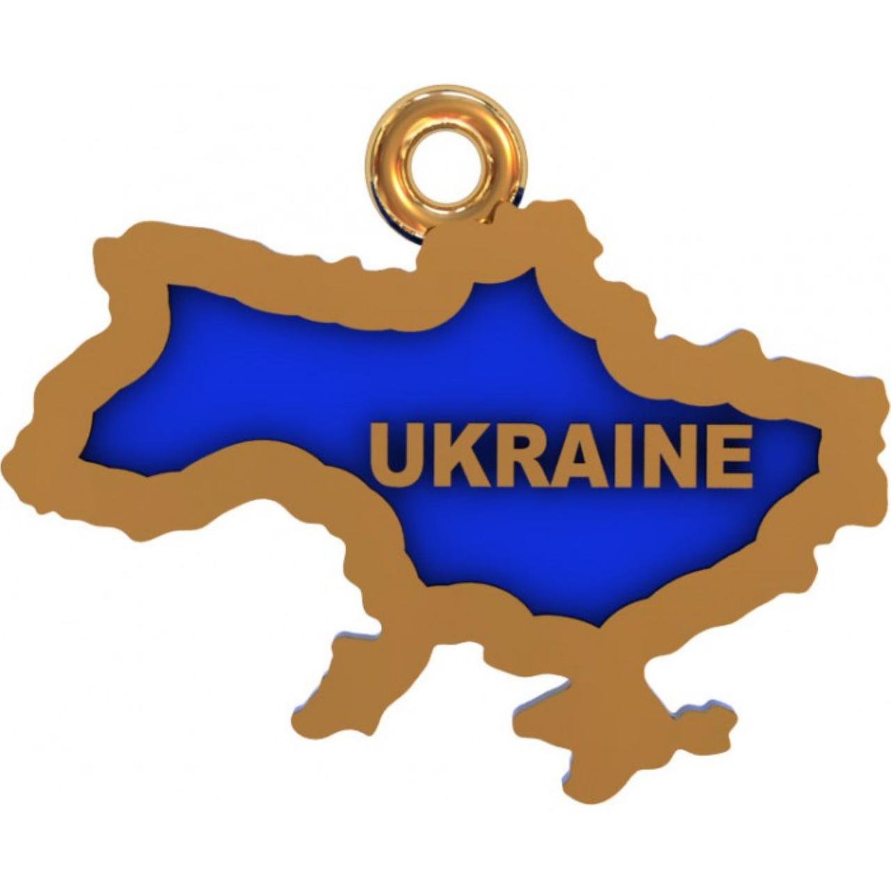 Подвеска серебряная Карта Украины - фото 2 - id-p1806735543