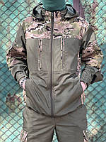Тактичний армійський костюм Гірка 5 колір олива зі вставками Мультикам РІП-СТОП хакі Корея