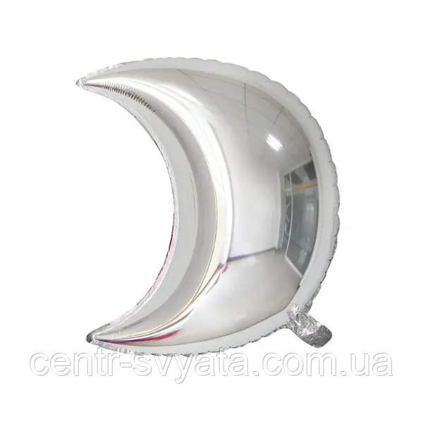 Фольгована кулька КНР (27х11 см) Місяць срібло