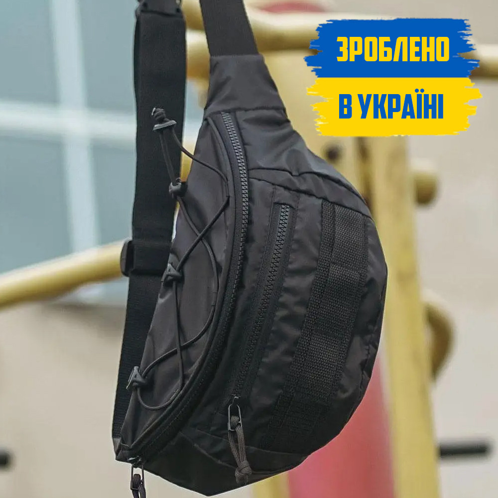 Чоловіча тактична сумка банана SLOTTER поясна на груди з тканини
