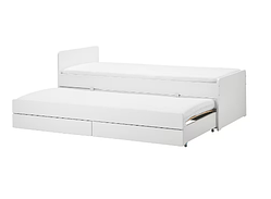 Каркас ліжка з нижнім ліжком/відсіком, SLÄKT білий,90х200 см, 892.277.31