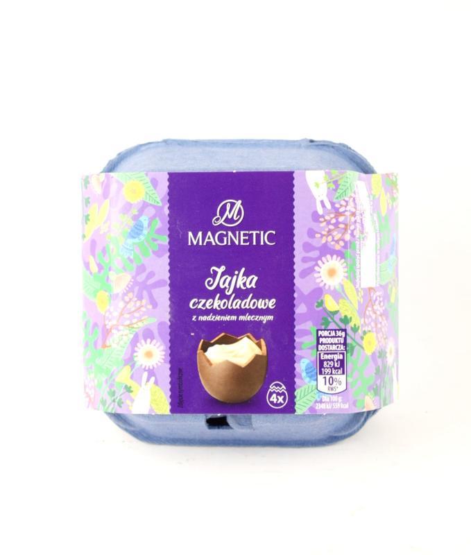 Шоколадні яйця з молочною начинкою Magnetic Jajka 144g, фото 1