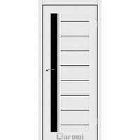 Двери межкомнатные Darumi Бордо Белый матовый с черным стеклом 70см