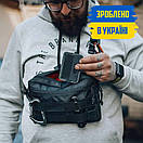 Тактична чорна чоловіча сумка через плече HAMMER з тканини А, фото 2