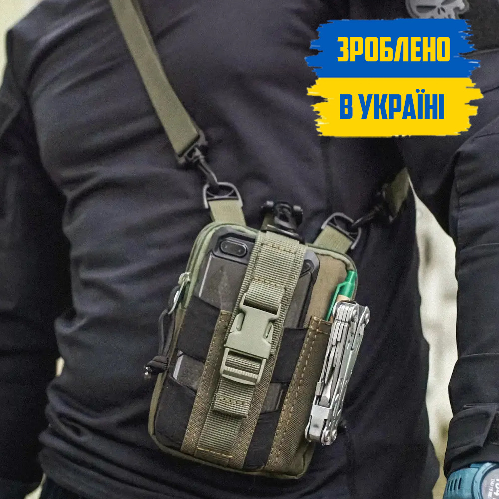 Тактична сумка чохол підсумок через плече HODMAN GREEN маленька під телефон