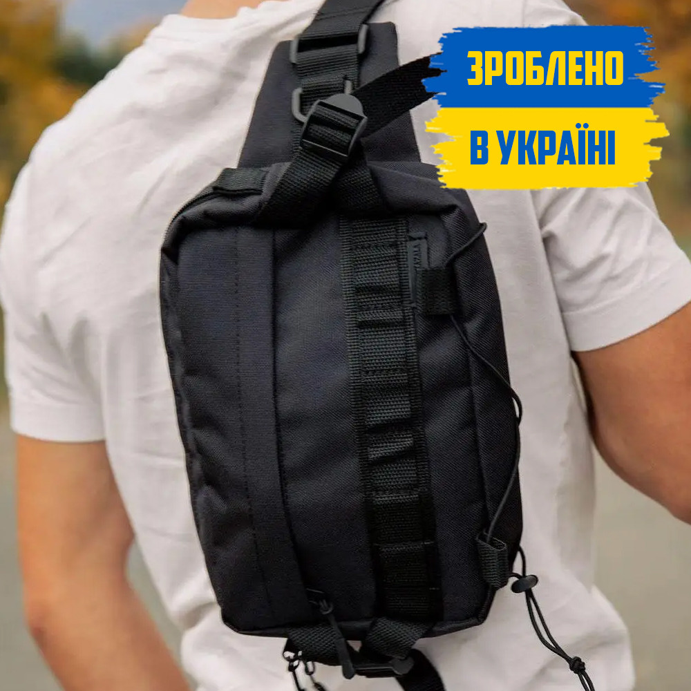 Чорна чоловіча сумка через плече NOX з тканини MK