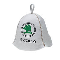 Банная шапка Luxyart "Skoda", искусственный фетр, белый (LA-690)