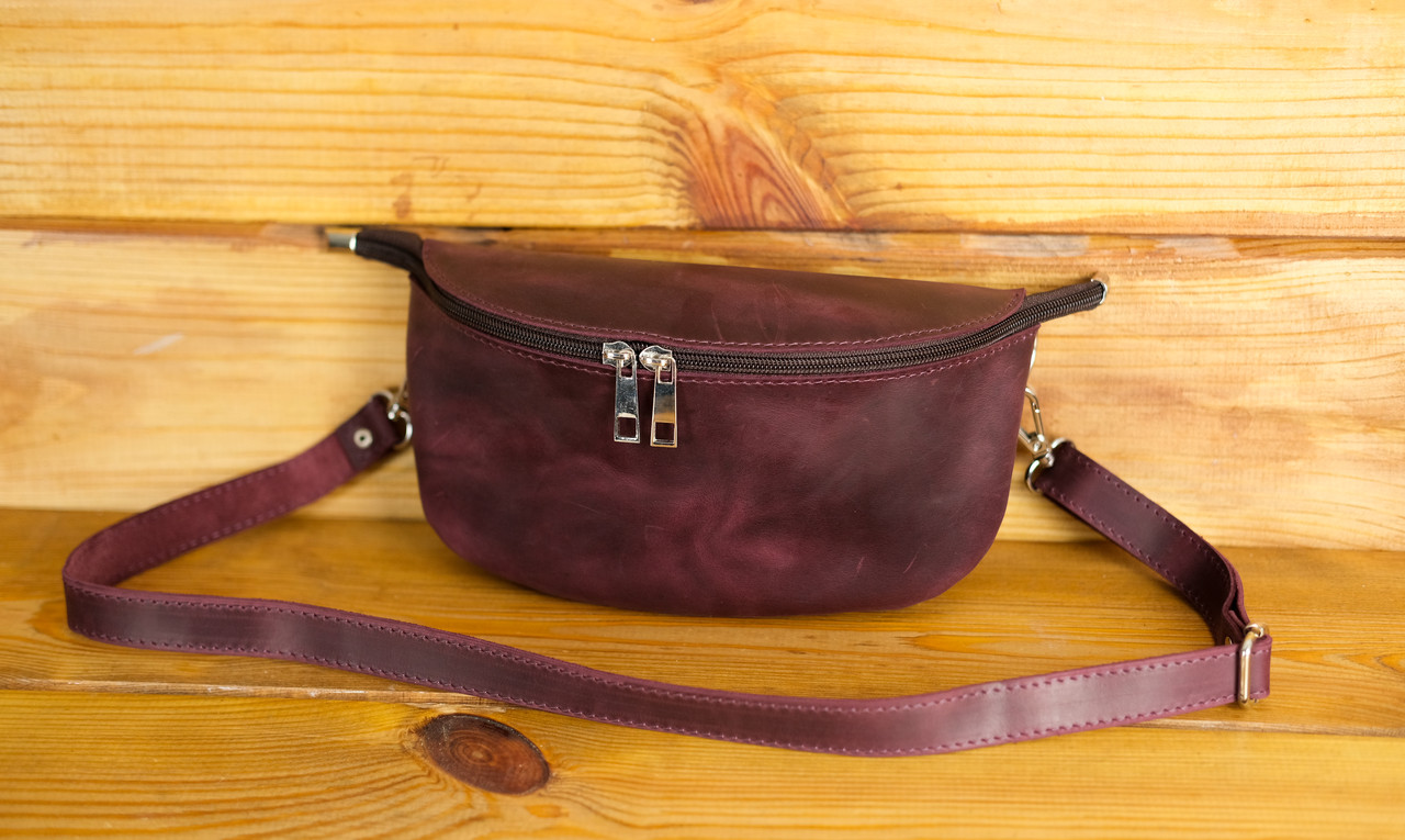 Жіноча сумка Дженіфер з натуральної шкіри колір Бордо