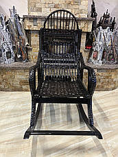 Крісло-гойдалка плетена з лози Розбірна темна, фото 3