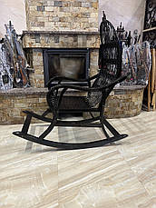 Крісло-гойдалка плетена з лози Розбірна темна, фото 2