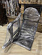 Крісло-гойдалка плетена з лози Розбірна темна, фото 6