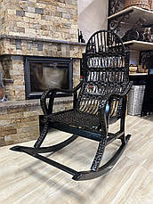Крісло-гойдалка плетена з лози Розбірна темна, фото 2