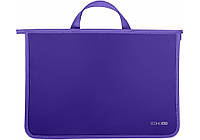Портфель пластиковый А4 на молнии, 2 отделения, фиолетовый, E31630-12