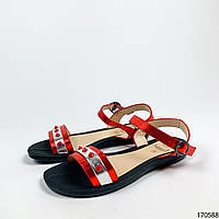 Летние модные удобные босоножки эко женские красные лето, Красивые повседневные летние сандалии женские 39