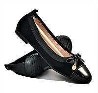 Женские балетки чёрные замшевые лаковые, туфли лодочки повседневные (Размеры в описании)