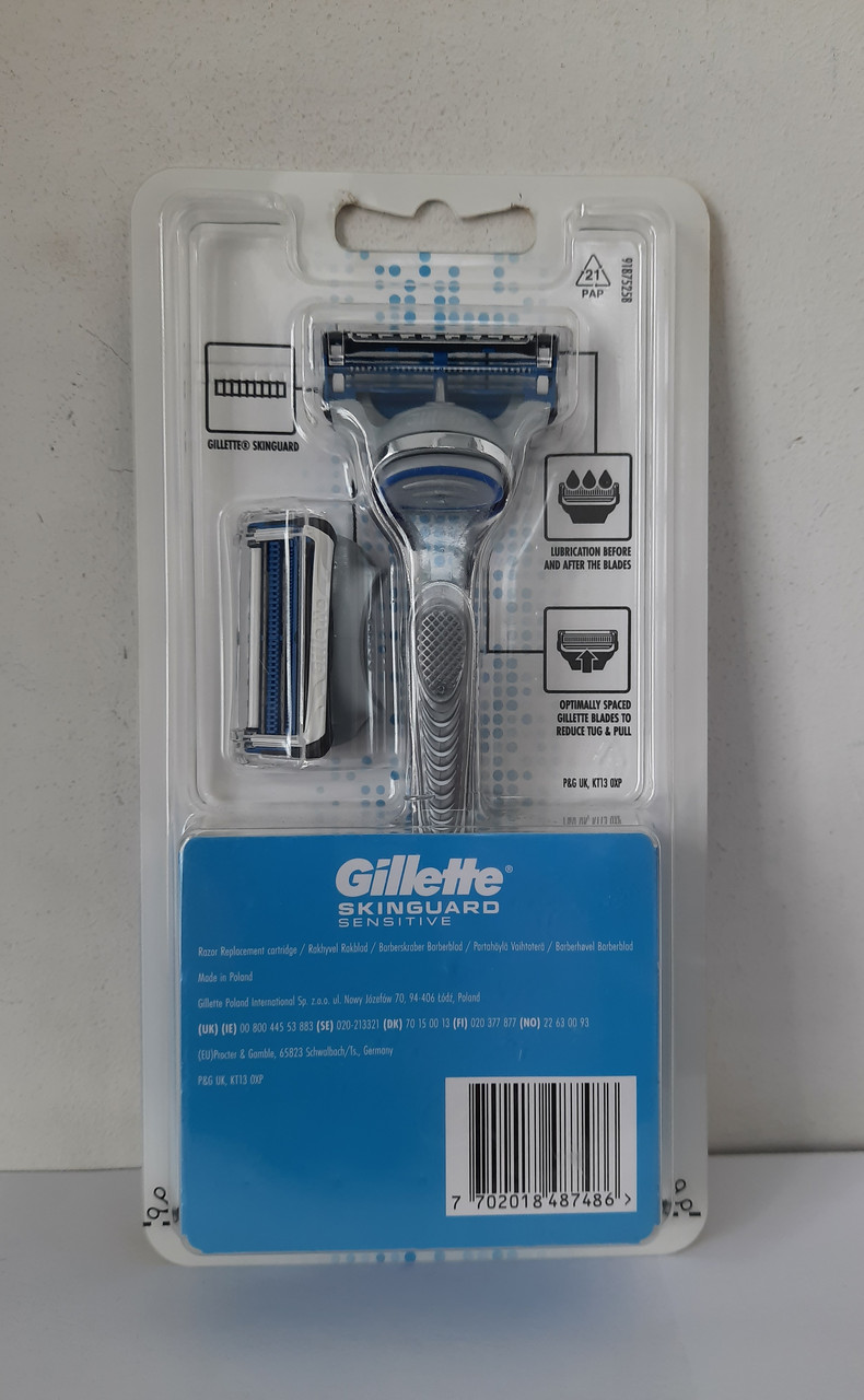 Станок для бритья Gillette Fusion Skinguard sensitive + 2 кассеты ...