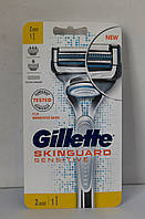 Станок для гоління Gillette Fusion Skinguard sensitive + 2 касети