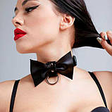 Сексуальний чокер з бантом - Чорний - Садо-мазо, фото 4