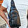 Чоловічий шкіряний рюкзак-слінг на одне плече TidinBag чорний, фото 2