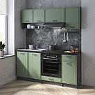 Модульна кухня 1.8 м завширшки з МДФ фасадом Кухонні меблі з тумбами під мийку, духовку і витяжку, фото 7