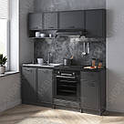 Модульна кухня 1.8 м завширшки з МДФ фасадом Кухонні меблі з тумбами під мийку, духовку і витяжку, фото 9