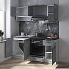 Модульна кухня 1.8 м завширшки з МДФ фасадом Кухонні меблі з тумбами під мийку, духовку і витяжку, фото 2