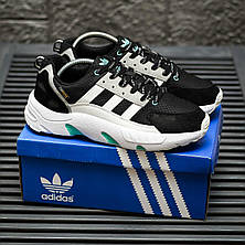 Чоловічі кросівки Adidas ZX 22 Boost Black White Green ALL11100, фото 4