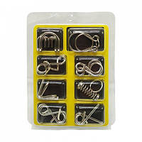 Набір металевих головоломок Bambi 8 шт, від 6 років, жовті, 2088F-G(Yellow)