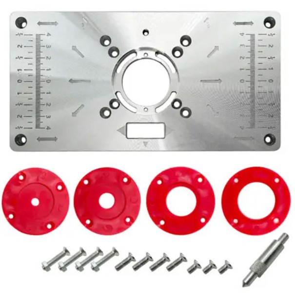 Пластина для фрезера 235x120x8мм зі змінними кільцями, алюмінієва