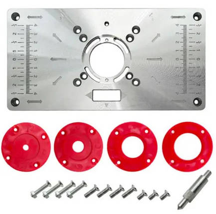 Пластина для фрезера 235x120x8мм зі змінними кільцями, алюмінієва, фото 1