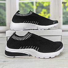 Кросівки чоловічі чорні текстильні без шнурків на пінковій підошві Wonex