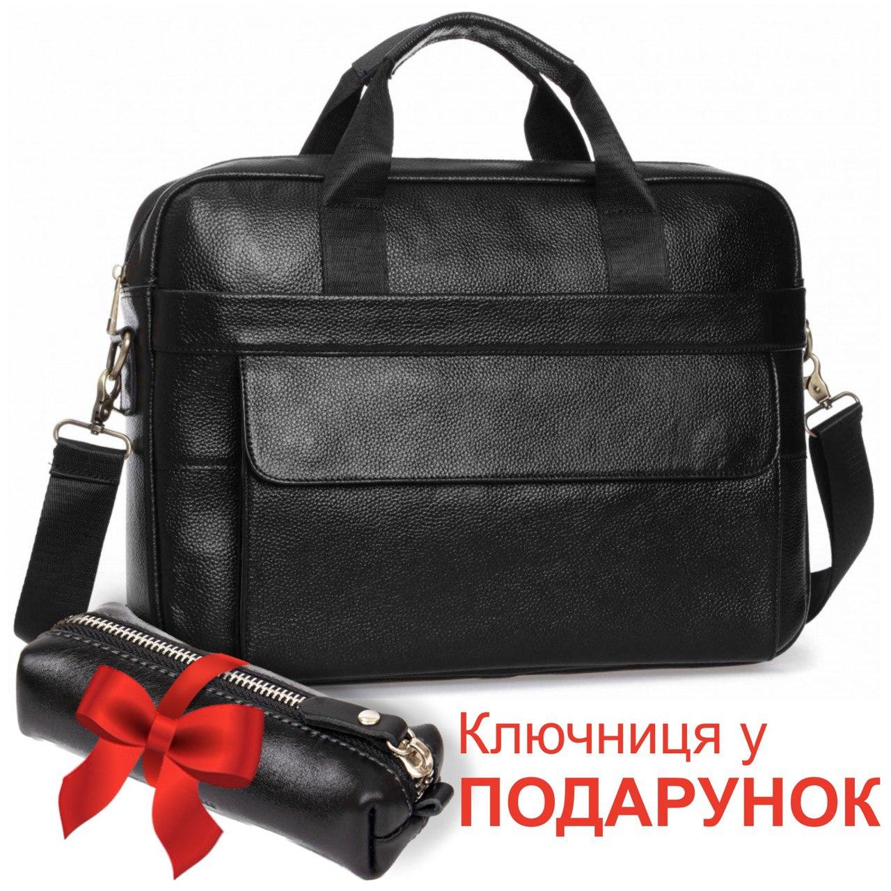Чоловіча шкіряна сумка Keizer K117614-black, фото 1