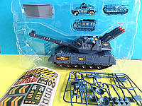 Игрушка большой танк музыкальный с механизмами запуска ракет и маленьких машинок Танк, Синий