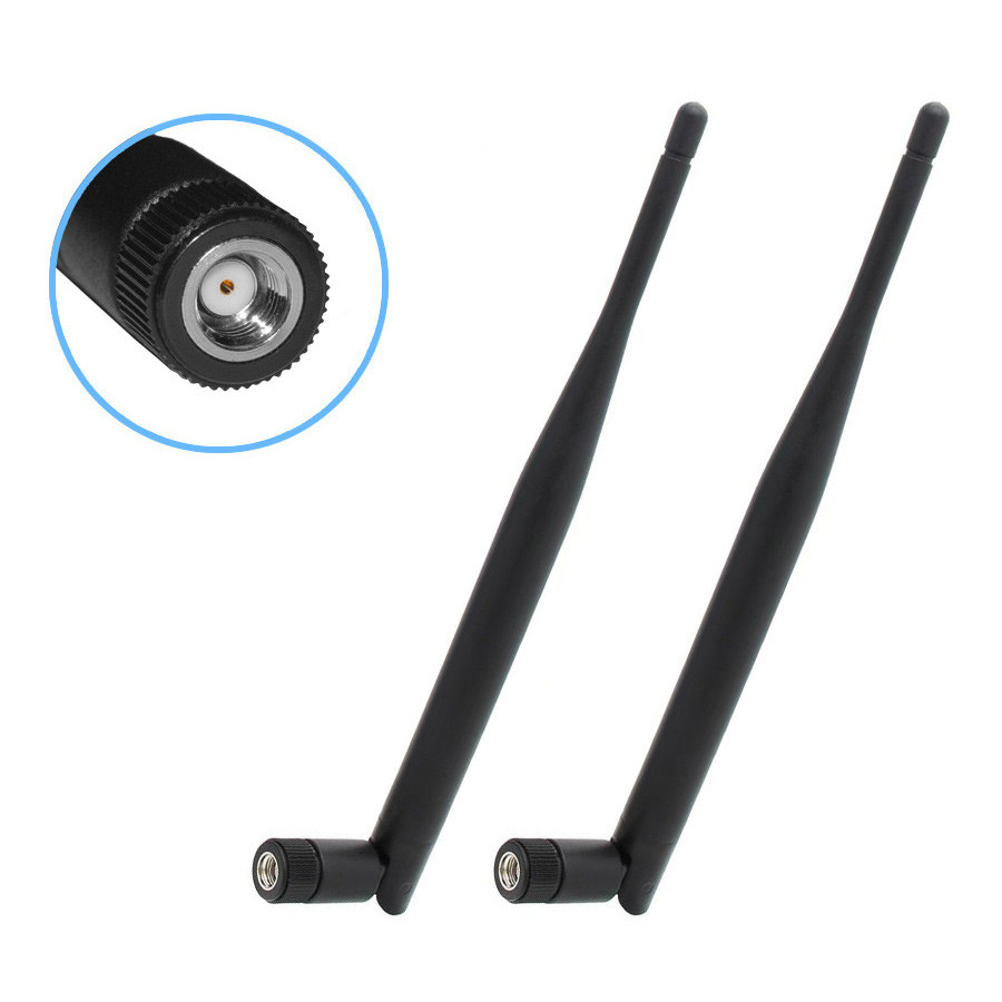 2шт WiFi антена 6dBi 2.4 GHz 5GHz Dual Band RP SMA Male 802.11 a/b/g/n/ac - для маршрутизаторів, модемів і т. п.