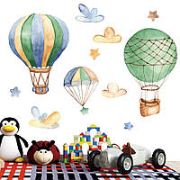 Декоративные наклейки для детского сада 2 воздушных шара и парашют (лист 40 х 60 см) Б156-30
