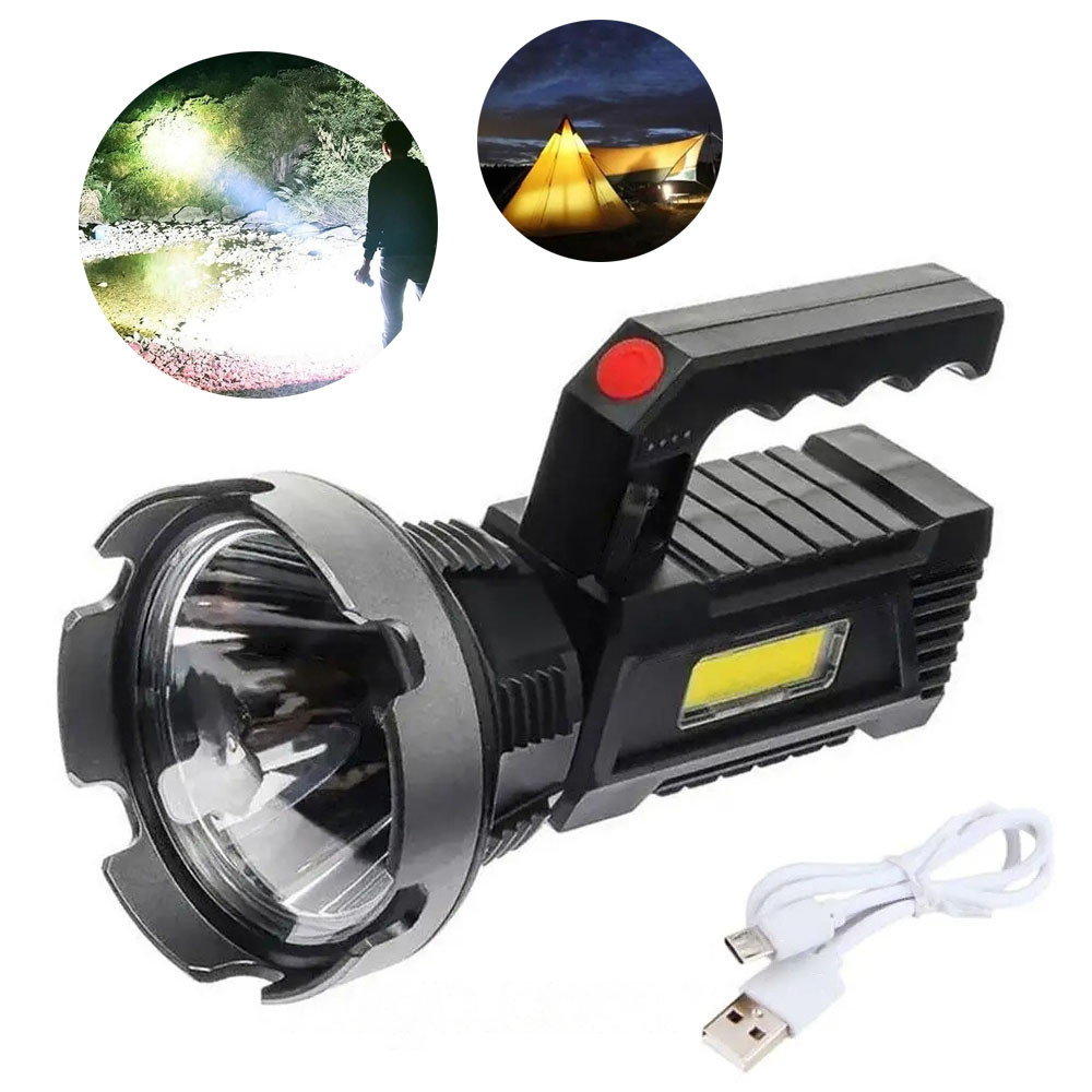 Потужний акумуляторний ліхтар 2500 mAh, 50Вт, Led+COB, BL T-100 torch USB / Ручний ліхтарик, фото 1