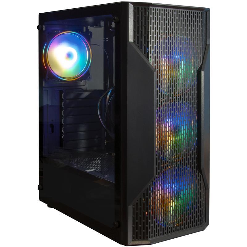 Корпус для ПК Frime Legion Black USB 3.0 без БЖ (Legion-U3-GLS-4DTRMLT16.6WP)