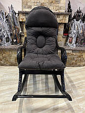 Темне крісло-качалка плетені з лози. Розбірне, фото 3