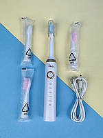 Электрическая аккумуляторная зубная щетка Shuke SK-601 (с 4-мя насадками, 5 режимов роботы), белая