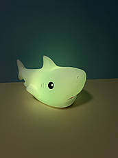 Дитячий силіконовий нічник світильник у вигляді акули Shark "LJC-153", білий, фото 4