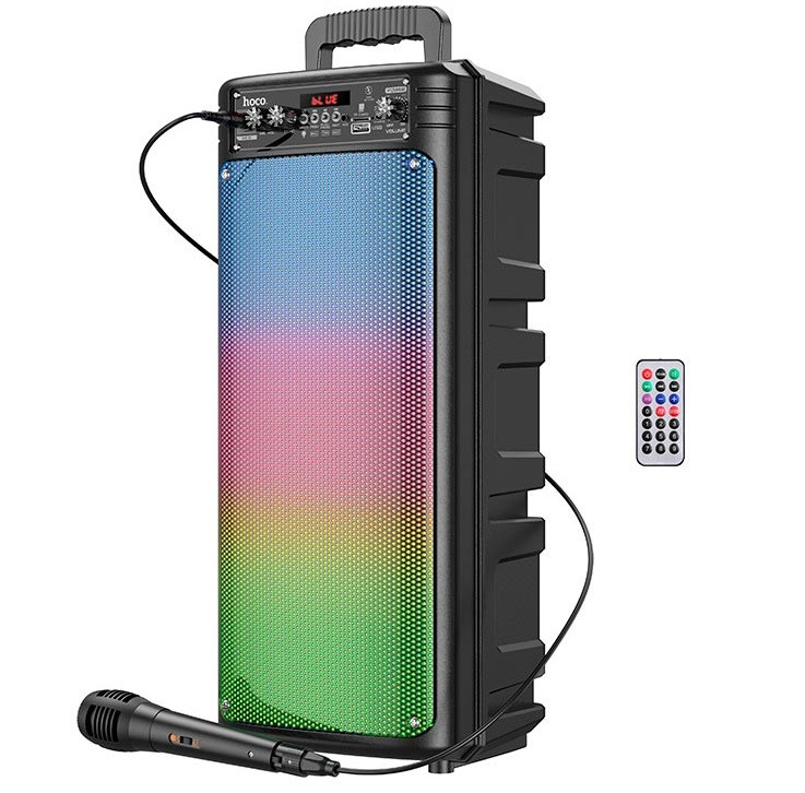 Bluetooth колонка портативна, караоке HOCO BS52, з мікрофоном і пультом ДК, чорна, фото 1