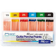 .04 №15 120 шт Гутаперчеві штифти Gutta Percha Points Meta Biomed