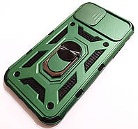 Чехол DB противоударный для iPhone ХR с рингхолдером и защитой камеры зеленый