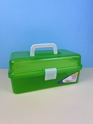 Контейнер-бокс пластиковий для майстрів манікюру великий, зелений, фото 1