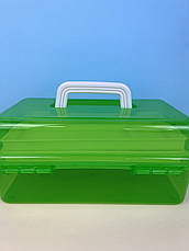 Контейнер-бокс пластиковий для майстрів манікюру великий, зелений, фото 5